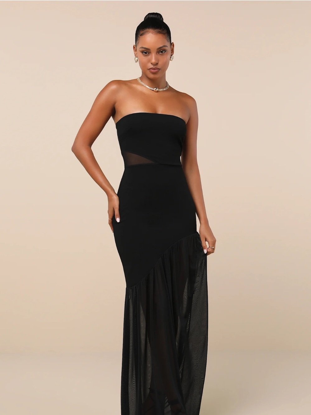 Lulu’s asymmetrical mesh dress NWT